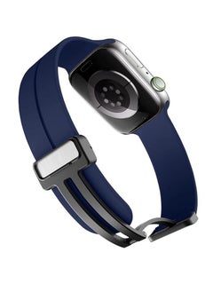 Generic Strap Apple Watch Band 49mm 45mm 44mm 42mm Watch Strap Band Waterproof Band With Buckle - Blue  - Image 2