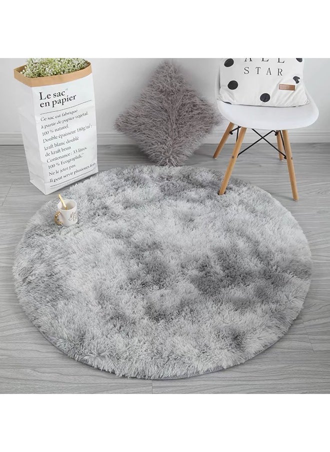 Generic - Gradual change tie-dye carpet, thickened soft and comfortable, washable without fading, indoor carpet, dirt-resistant and non-slip, suitable for children to roll and play(120*160CM,Dark Grey) - Image 1
