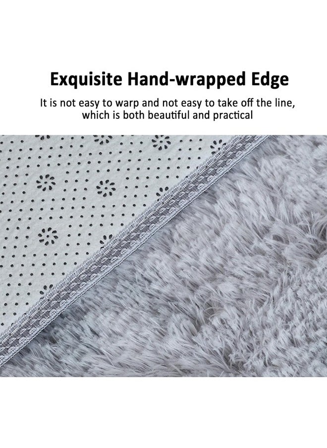 Generic - Gradual change tie-dye carpet, thickened soft and comfortable, washable without fading, indoor carpet, dirt-resistant and non-slip, suitable for children to roll and play(120*160CM,Dark Grey) - Image 1