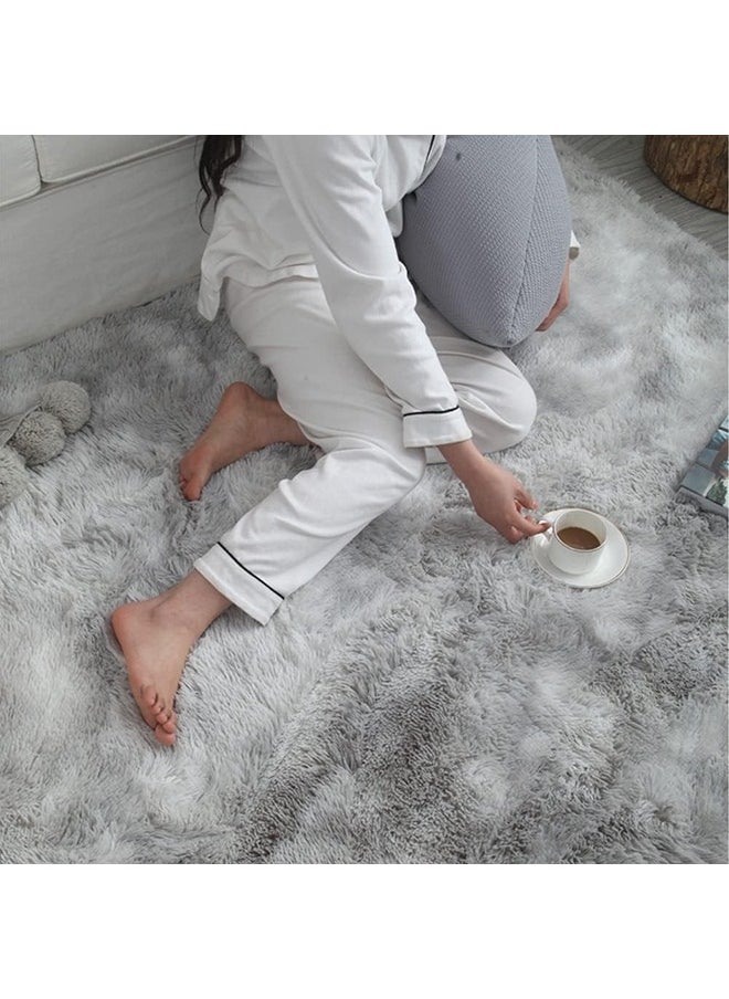 Generic - Gradual change tie-dye carpet, thickened soft and comfortable, washable without fading, indoor carpet, dirt-resistant and non-slip, suitable for children to roll and play(120*160CM,Dark Grey) - Image 1