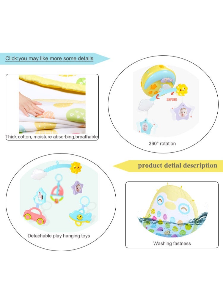 كونجي كيدز Baby Play Mat with Projector & Music | Infant Activity Gym with Light, Rattles, Hanging Toys & Mobile | Sensory Development Mat for Newborns 0+ Months - Image 2