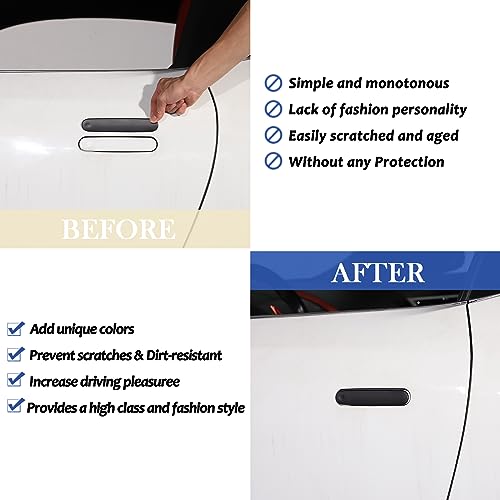 Daeiclru Exterior Door Handle Trim Cover Fit for Jaguar FType 20132024 ABS Car Outside Door Handle Trim Cover Protector Decoration Cover 2PCS Matt Black - Image 3