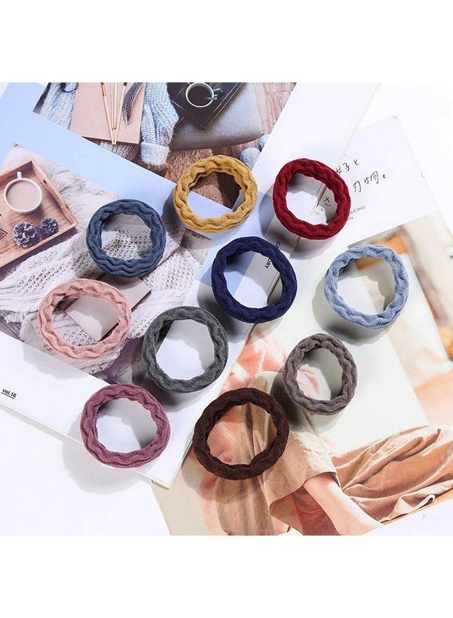 بيردوير أربطة شعر مطاطية للنساء والفتيات، أربطة شعر مطاطية من القطن، أربطة شعر مطاطية وربطة شعر (حلقة مطاطية - 10 قطع متعددة الألوان) - Image 1
