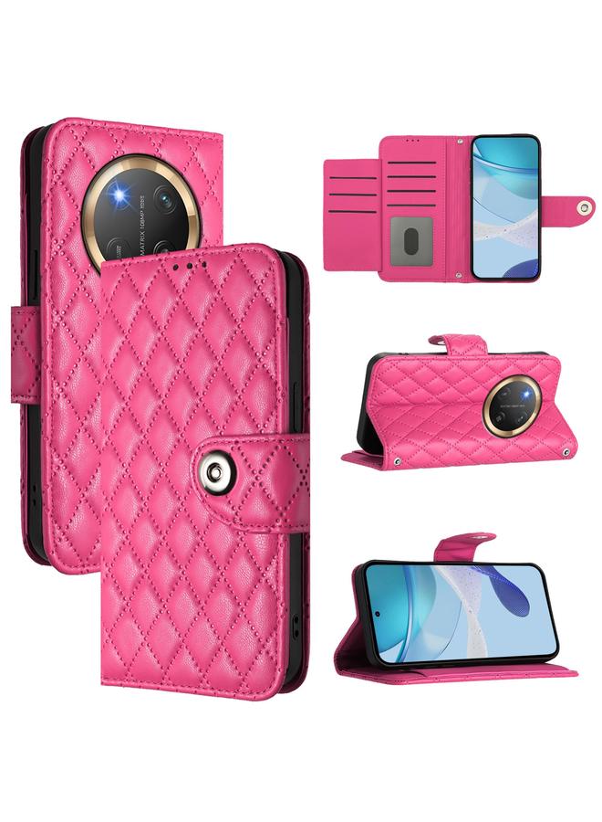 S-TOP Case For Honor X9c 5G Global Rhombic Texture Flip Leather Phone Case with Lanyard - Image 1