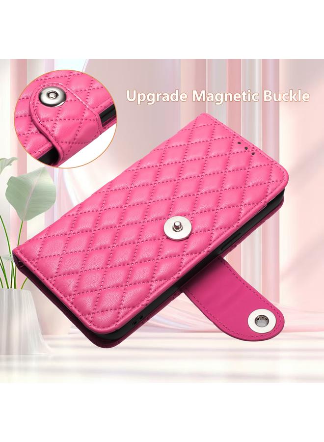 S-TOP Case For Honor X9c 5G Global Rhombic Texture Flip Leather Phone Case with Lanyard - Image 3