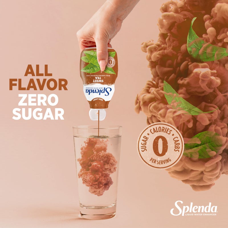 SPLENDA Liquid Water Enhancer Drops, Sugar Free, Zero Calorie, Natural Flavor, Concentrated Drink Mix, 3.11 Fl Oz Each Bottle (Sweet Tea, 2 Pack) - Image 2