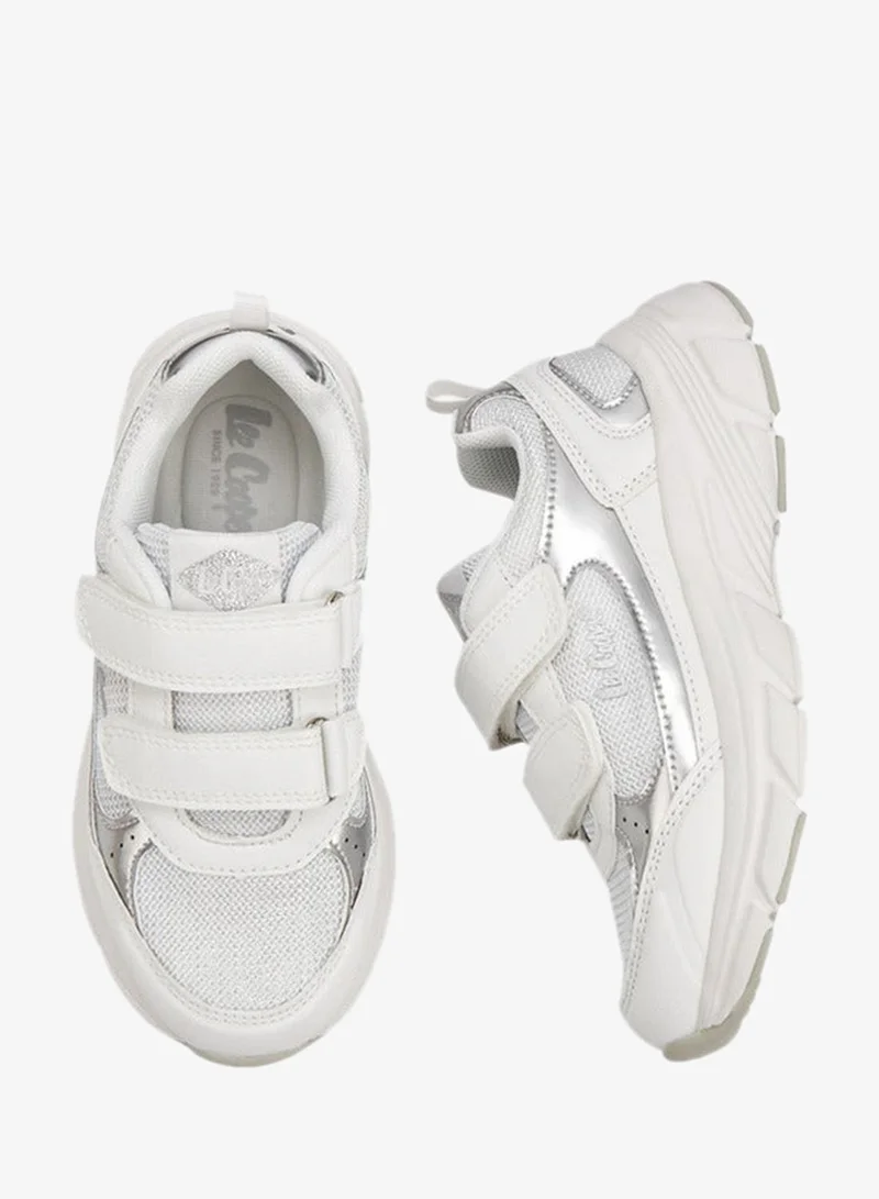 Lee Cooper Girls' Panelled Sneakers with Hook and Loop Closure