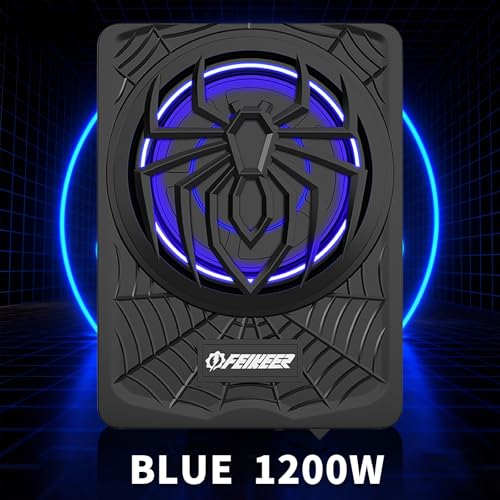 Feikeer NEW 10" 1200W Subwoofer,BLUE Slim Underseat Car Subwoofer and Amp Package.Under Seat Subwoofers with Amp,Individual Control for Low Pass/Gain/Boost Bass.Deep Bass Perfect for Truck/SUV/Jeep/MPV - Image 2