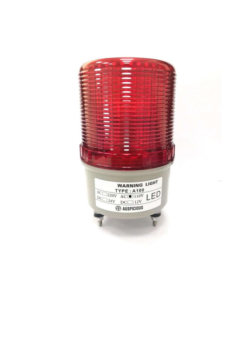 LED Rotating Beacon Light Red Color Screw Mount A100R Auspicious 110VAC  - Image 1