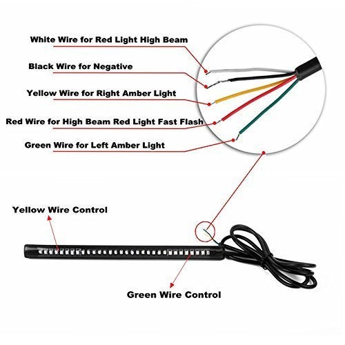 PRIKNIK LED Strip Tail Light Turn Signal Brake Indicator for All Bikes, Multicolour - Image 3