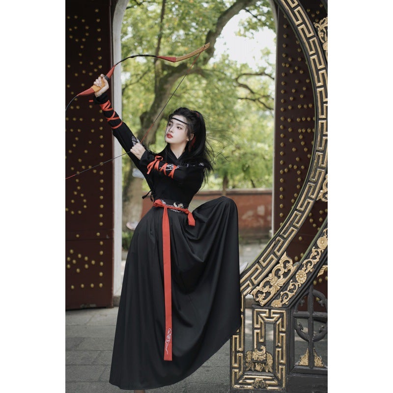 5969 Han Dynasty Crane Embroidered Cross-Collar Martial Arts Style Couple Cp Ancient Style Swordsman Couple Large Size Suit Limited Price 40 - Image 1