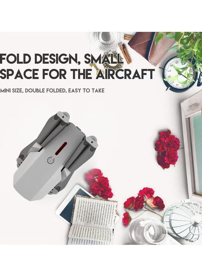 LS-E525 WiFi FPV 4K Camera Drone Headless Mode Dual Camera Drone 3 Batterires Silver Grey Suitable for Beginners and Kids