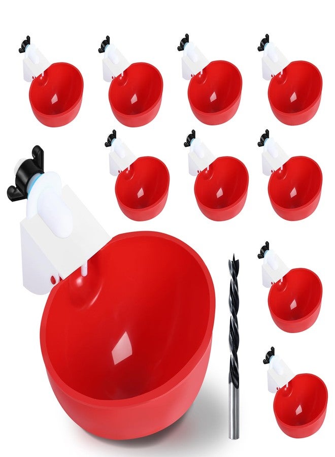 Prdiozyn 10PCS Chicken Waterer Cups, 3rd Generation DIY Large Automatic Chicken Water Feeder Cup, Tee Fittings Poultry Waterer, Suitable for , Turkeys, Ducks, Goose, Small Pets with Mounting Hole Opener - Image 1