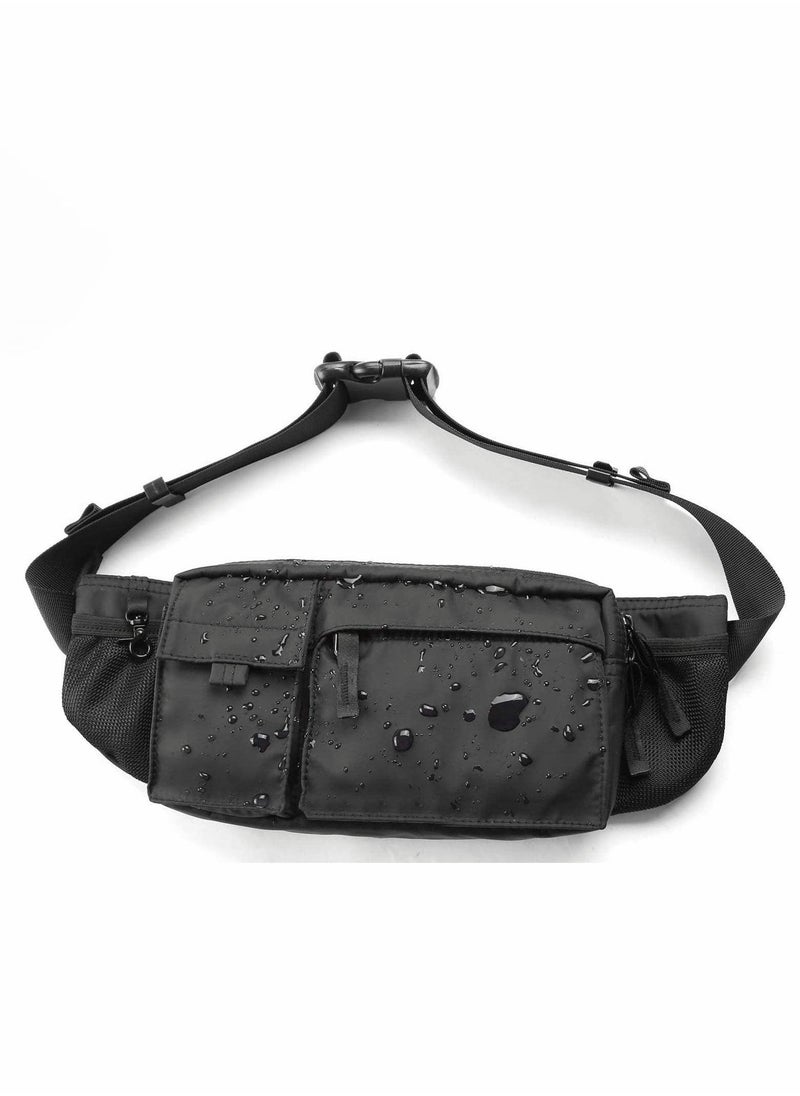 Excefore - Waist Bag, Large Waterproof Black Men's Women's Adjustable Straps Premium Lightweight Waist Bag for Gym Fitness Workout Travel Work Commute - Image 1