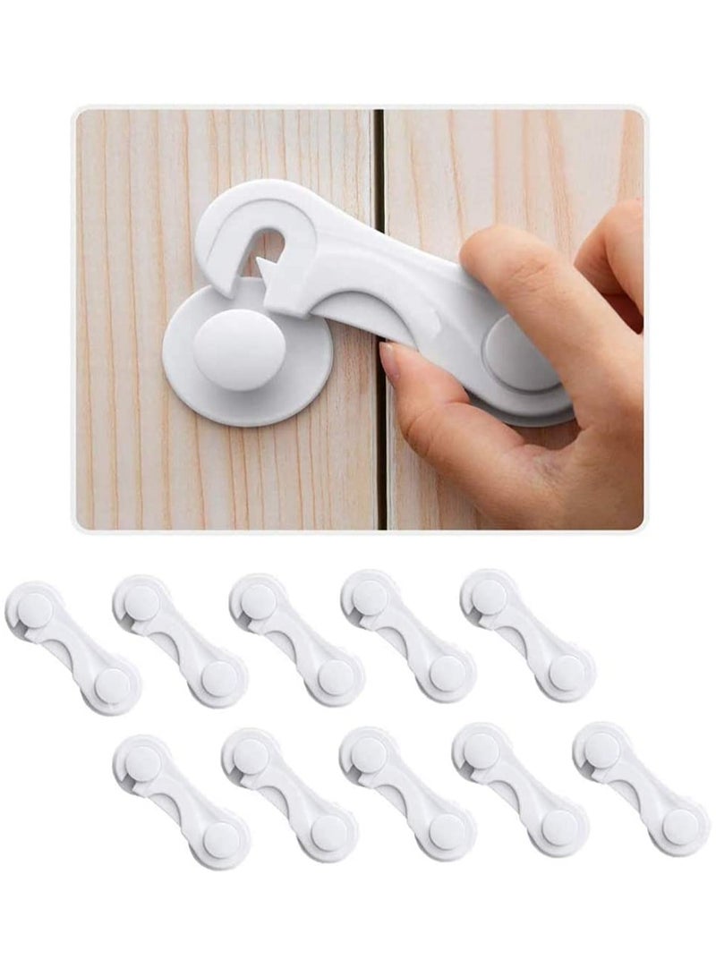 Baby Safety Cabinet Locks - 10 Pack, Easy 3M Adhesive Latches for Child Proofing Furniture, Kitchen, Ovens, Toilets, Fridge  Cupboards, No Tools Required - Image 1