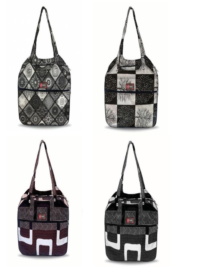 Temoli Handbag or Travel Bag for carrying things or also used as a office bag or Bazar Shopping bag,Design 19,4PCS - Image 1