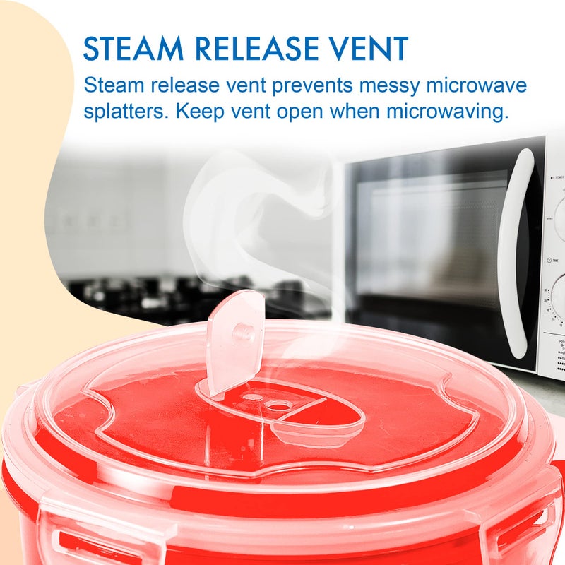 MATICAN Microwave Bowl with Lid  3-Pack Microwave Soup Bowl with Lid  Noodle Bowl for Ramen  Soup  Beverages  30.43 Ounces  Red - Image 5