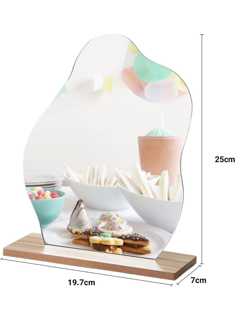 Decorhills Acrylic Makeup Mirror for Desk with Stand – Modern Design Vanity Mirror with Frameless Aesthetic Style – Tabletop Mirror for Bedroom, Living Room, Dressing Table & Minimal Spaces Room Decor - Image 2