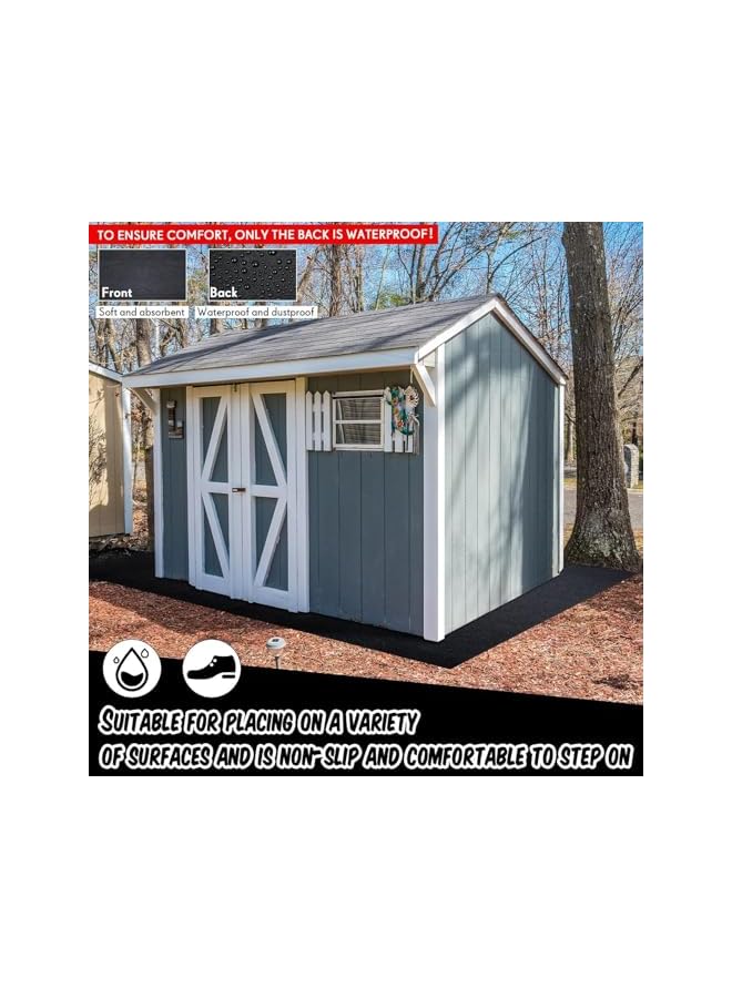 S-TOP Outdoor Storage Shed Floor Mat Waterproof 150x90cm - Thickened Dustproof Non-Slip Backing - Image 3