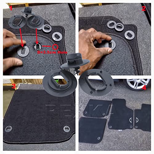 Rexka طقم مشابك حصائر الأرضية من ريكسا 10 مجموعات متوافق مع فولكس فاجن 3D0-864-851-B41 و 3D0-061-795-B41 جولف GTI جيتا باسات - Image 2