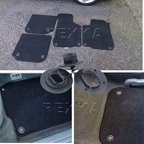 Rexka طقم مشابك حصائر الأرضية من ريكسا 10 مجموعات متوافق مع فولكس فاجن 3D0-864-851-B41 و 3D0-061-795-B41 جولف GTI جيتا باسات - Image 3