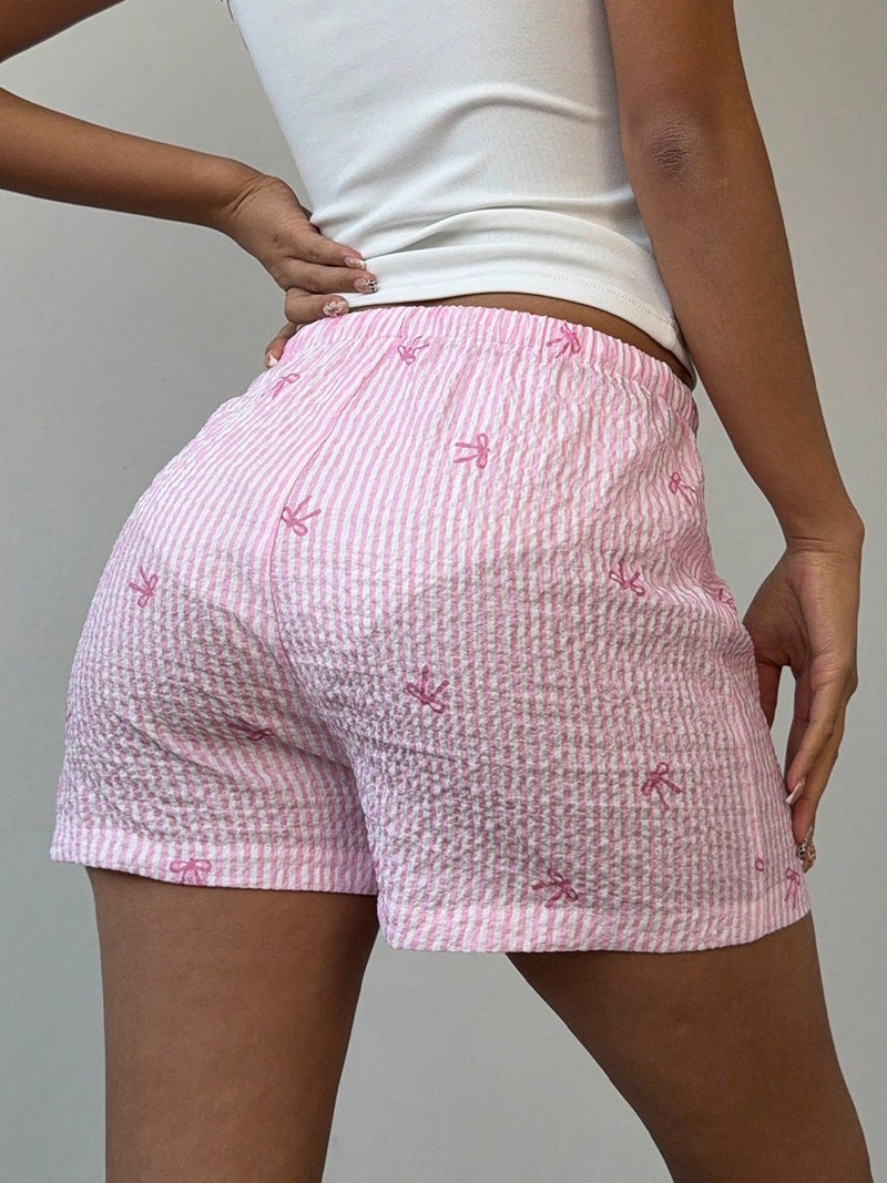 شورتات وردية 2025 عطلة صيفية شاطئية بنطلونات بوليستر واسعة الساق للنساء - Image 3