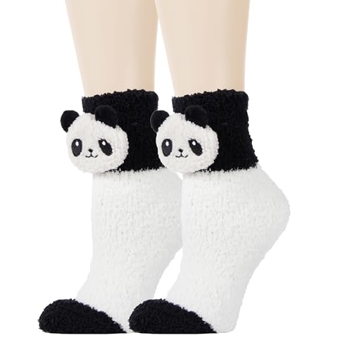 Benefeet Sox Cute Fuzzy Panda Socks for Women Girls Fluffy Cozy Warm Winter Animal Slippers Plush Indoor Home Sleeping Socks 1 Pair - Image 1