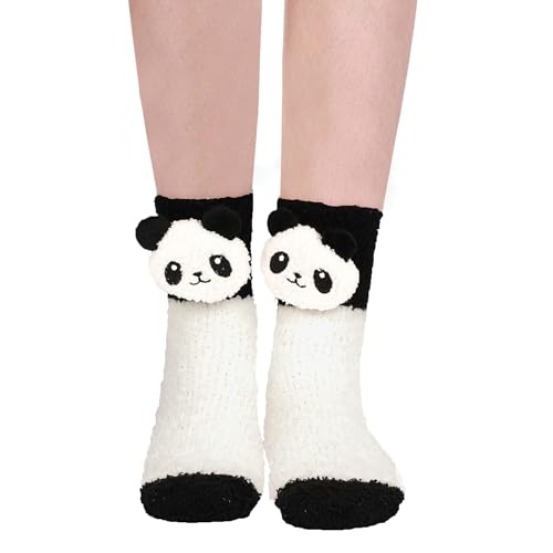 Benefeet Sox Cute Fuzzy Panda Socks for Women Girls Fluffy Cozy Warm Winter Animal Slippers Plush Indoor Home Sleeping Socks 1 Pair - Image 3