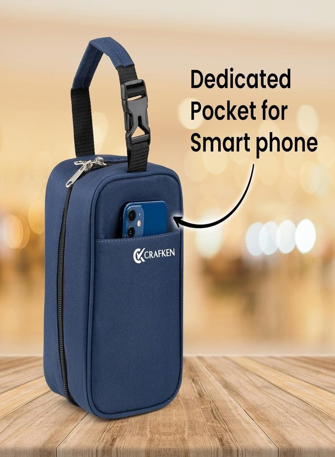 CRAFKEN Breastmilk Cooler Storage Bag, 100% Insulated Bag with 2 Ice Gel Pack with Cooler Fits 2 Bottles (125 Ml), Waterproof Breastmilk Warmer Bag for Travel, Work, Picnic (Sapphire Blue) - Image 2