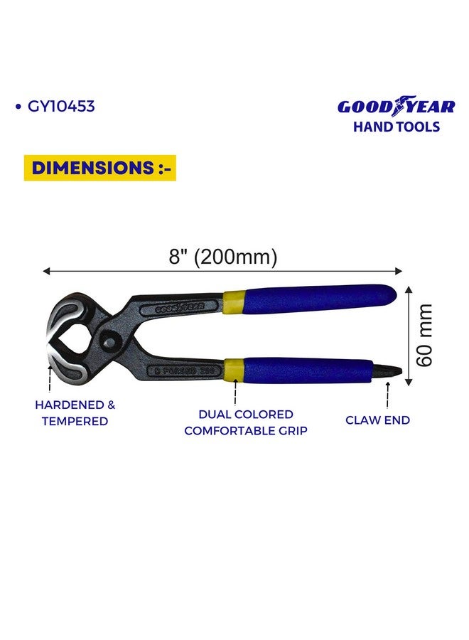 Goodyear Chrome Vanadium 8-Inch Cobler Pincer (Silver) (GY-10453) - Image 2