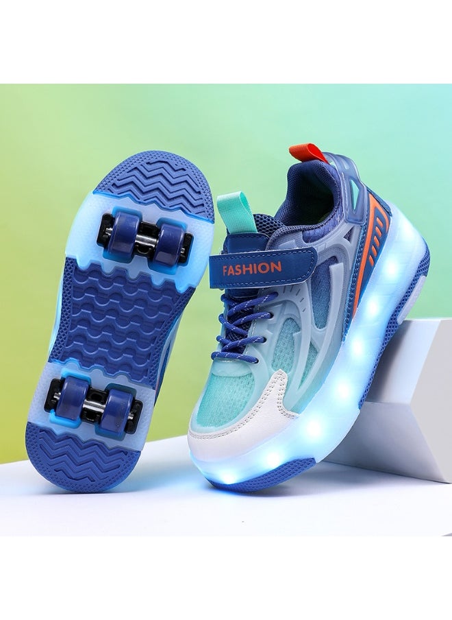 NIBEMINENT Kids Roller Skates Shoes 4 Wheels Roller Shoes Boys Girls Wheel Shoes Roller Sneakers Shoes for Beginner More Balanced  - Image 2