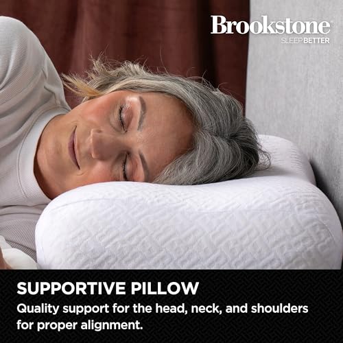 Brookstone Memory Foam Pillow Supportive Pillows Adapt to Bodys Curves for Optimal Comfort Pressure Relief for Side Back Stomach Sleepers Removable Washable Cover - Image 3