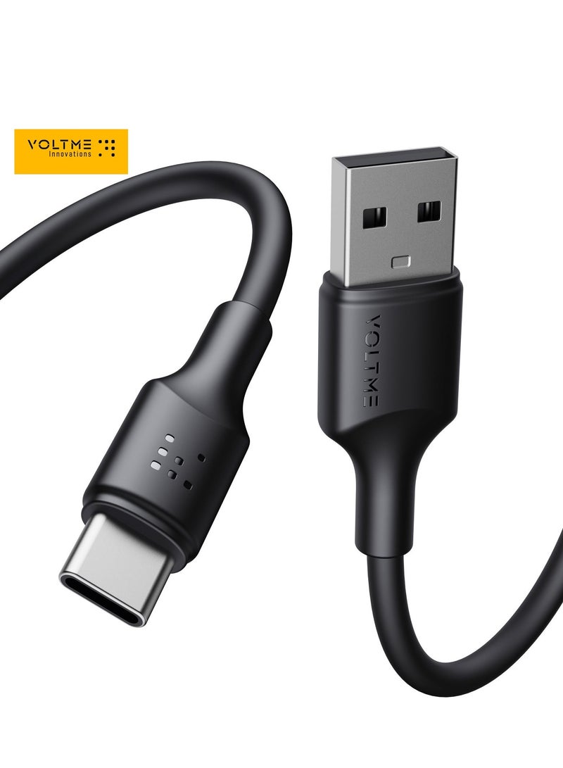 VOLTME 60W Type-C to USB-C Cable, 1 Meter (4 Feet) Long – Premium and Durable Cable with 3A High-Speed ​​Data Transfer, Compatible with iPhone Air, iPhone 17/17 Pro/17 Pro Max, iPhone 16/16 Pro Max/16 Plus, iPhone 15/15 Pro/15 Plus/15 Pro Max, iPad Mini 6, iPad Pro 2022, MacBook Air, Samsung Galaxy S25/24/23, and All USB-C Devices – Black - Image 1