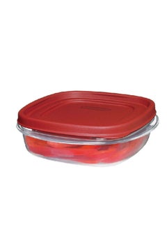 Rubbermaid Dishwasher and Microwave Safe Food Storage Container Clear and Red 710 ml 6137699  - Image 2