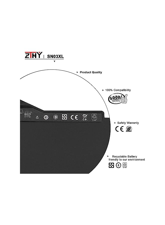 ZTHY 11.4V Sn03Xl St03Xl Laptop Battery For Hp Elitebook 820 G3 G4 725 G3 G4 Series Sn03044Xl Hstnn-Db6V Hstnn-Ub6T 800514-001 800232-241 800232-271 800232-541 - Image 2