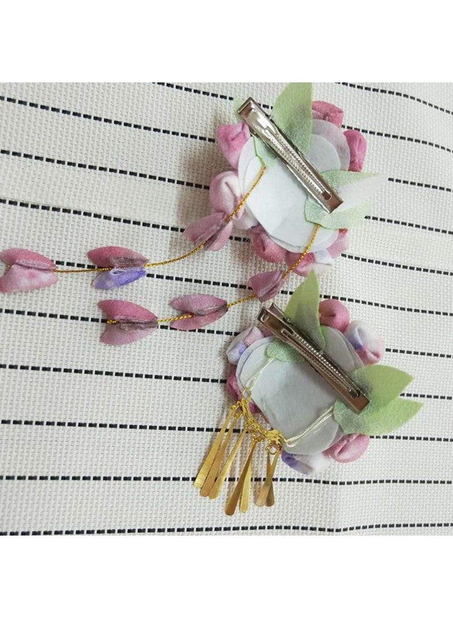 أموسفون دبوس شعر على شكل زهرة كيمونو ياباني من Amosfun، قطعتان، مشبك شعر تسومامي ياباني، عصي شعر كانزاشي، إكسسوارات شعر للنساء والفتيات (وردي فاتح) - Image 2