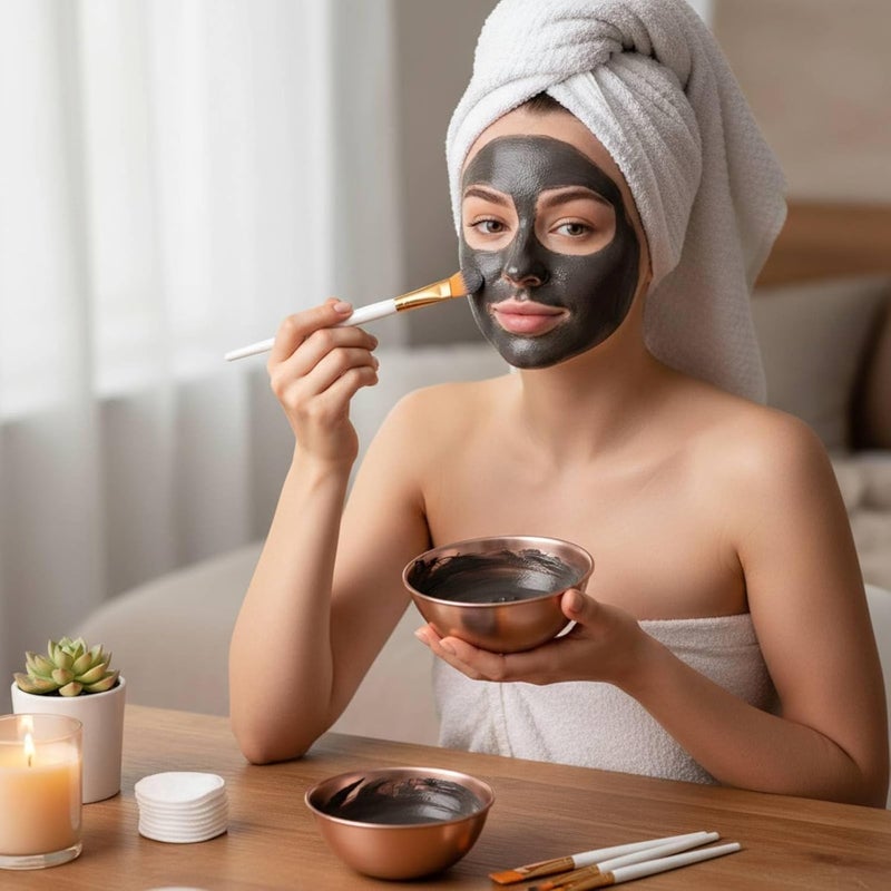 طقم خلط أقنعة الوجه بريدولو مكون من 24 قطعة مع شعيرات ناعمة وفرشاة مسطحة محمولة - Image 3
