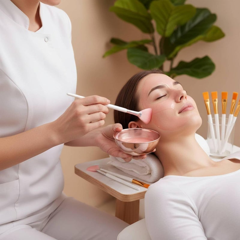 طقم خلط أقنعة الوجه بريدولو مكون من 24 قطعة مع شعيرات ناعمة وفرشاة مسطحة محمولة - Image 4