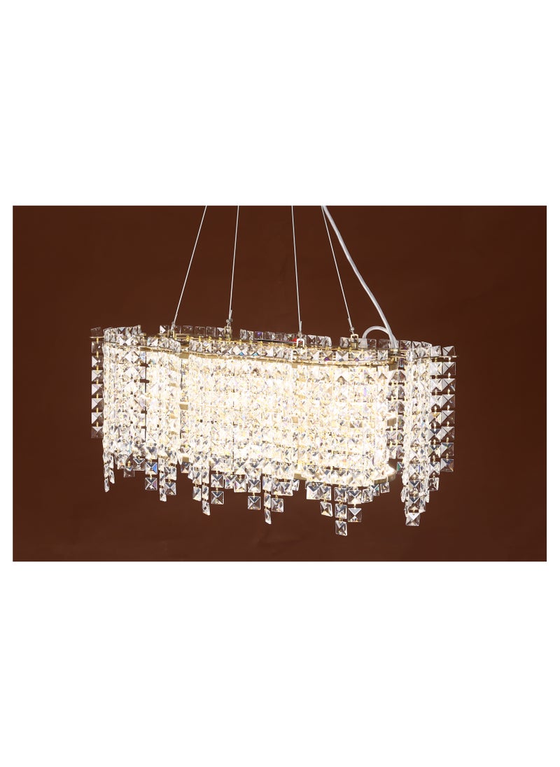 Kandil Egypt Chandelier 80Cm X 35Cm (Led) Oval (Hollow Section) Code 5733 With Crystal (C133) Oxidized 