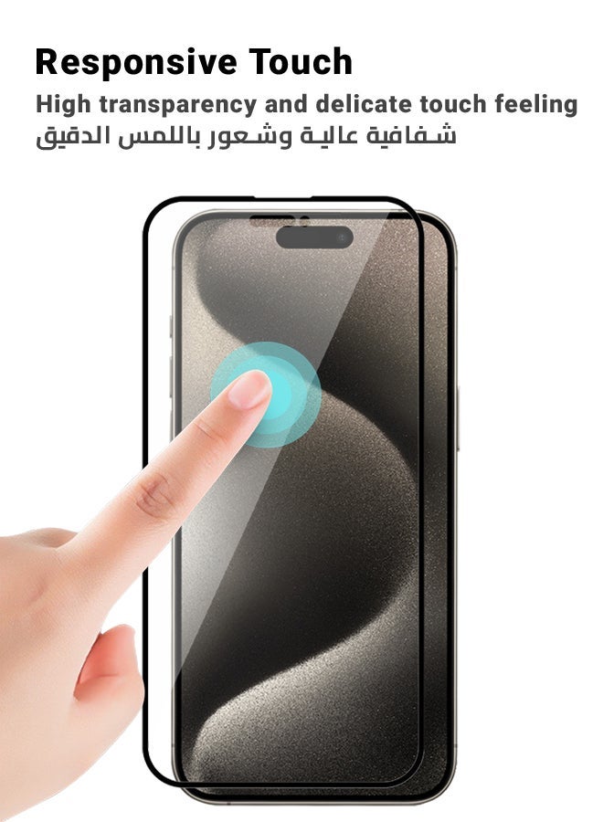 huanmate Premium Matte Ceramic Screen Protector For Apple iPhone 15 Pro Black/Clear - Image 5