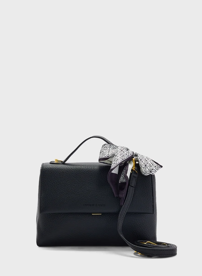 ELLA Satchel Bag With Scarf Detail