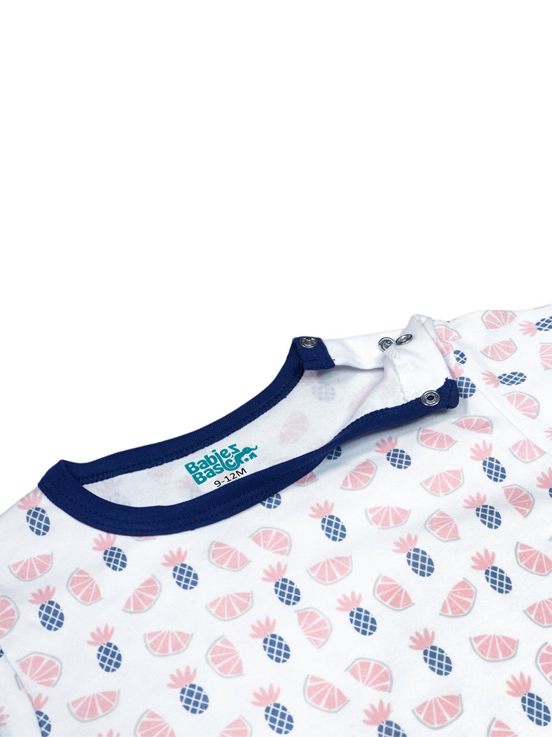 Babies Basic 5 piece Unisex 100% Cotton Sets include Bib, Romper, Mittens, Cap and Sleepsuit/Jumpsuit - Image 5