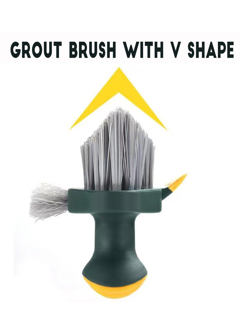 4 in 1 Grout Brush with Scraper, Durable Bristles for Cleaning with Stiff Bristle Cleaning Brush for Bathroom and Kitchen, Tile Floor Bathroom Walls/Corners/Window - Image 2