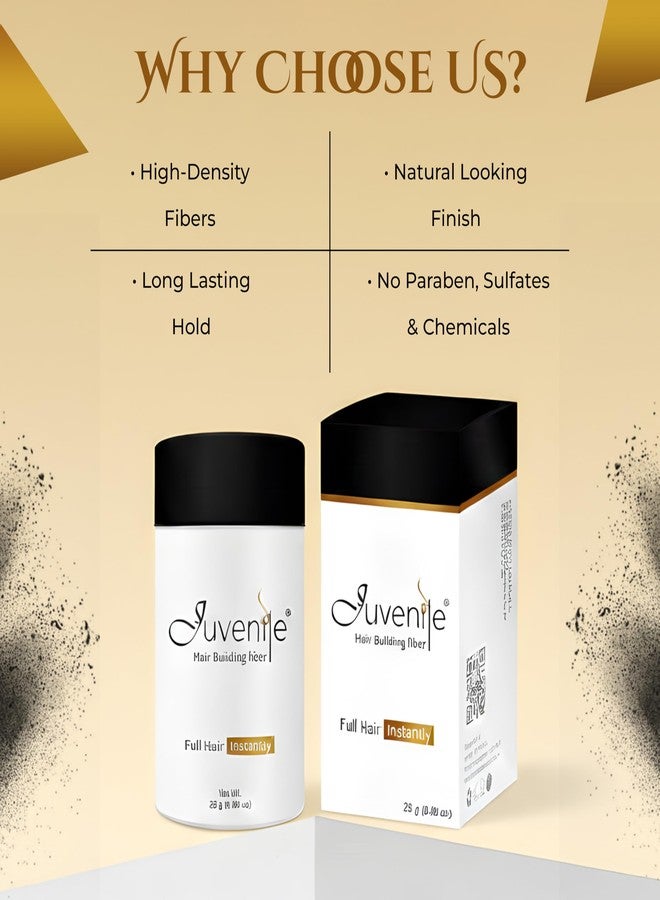 جوفينايل مُكثّف شعر الشباب يُخفي المناطق الظاهرة، ألياف شعر سوداء، ألياف بناء الشعر لإخفاء الشعر للرجال والنساء، غير قابلة للكشف تمامًا، 9 غرام (أسود) - Image 5