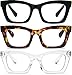REAVEE 3 Pack Oprah Style Reading Glasses Blue Light Blocking Computer Square Readers for Women with Spring Hinge Anti GlareEyestrain 05 - Image 1