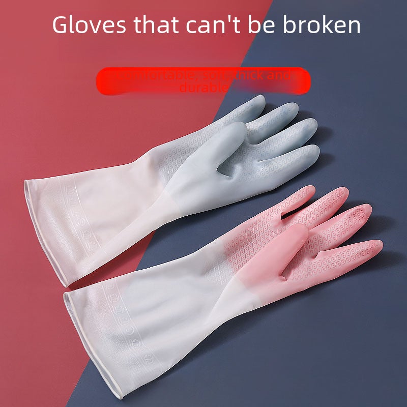 Gradient Waterproof Household Gloves Gradient powder - Image 3