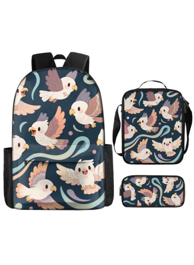 Bright Li Fire popular new cute cartoon print, three-piece practical bag combination (students, children, friends outings, mountain climbing, etc. can be used) - 79 - Image 2
