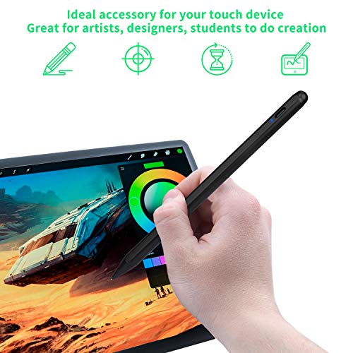 Bbata Electronic Stylus for iPad 5th Generation 9.7" 2017 Pencil,Type-C Rechargeable Active Capacitive Pencil Compatible with Apple iPad 5th Gen 9.7-inch Stylus Pens,Good on iPad Drawing Pen,Black - Image 2