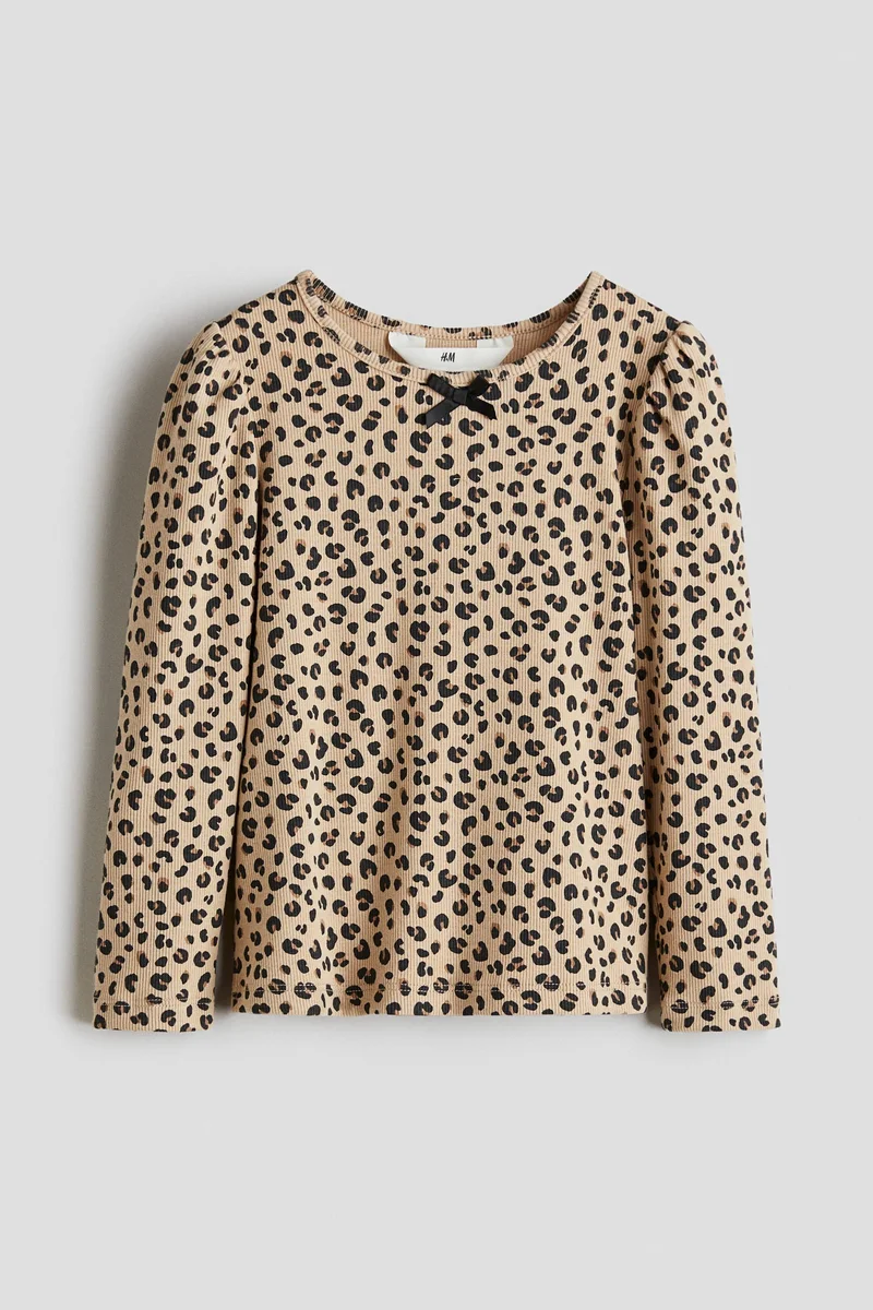 H&M Picot-trimmed jersey top