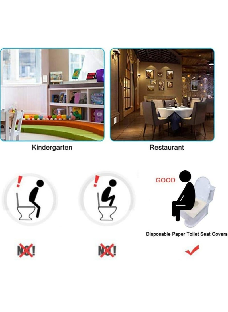 إسكدنيا 100 غطاء مقعد مرحاض قابل للشطف، قابل للذوبان في الماء، مغلفة بشكل فردي للسفر والتدريب على استخدام النونية وما إلى ذلك (10 عبوات قابلة لإعادة الغلق من 10) - Image 5